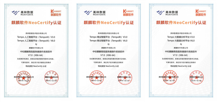 美林數據Tempo與麒麟系統完成兼容認證