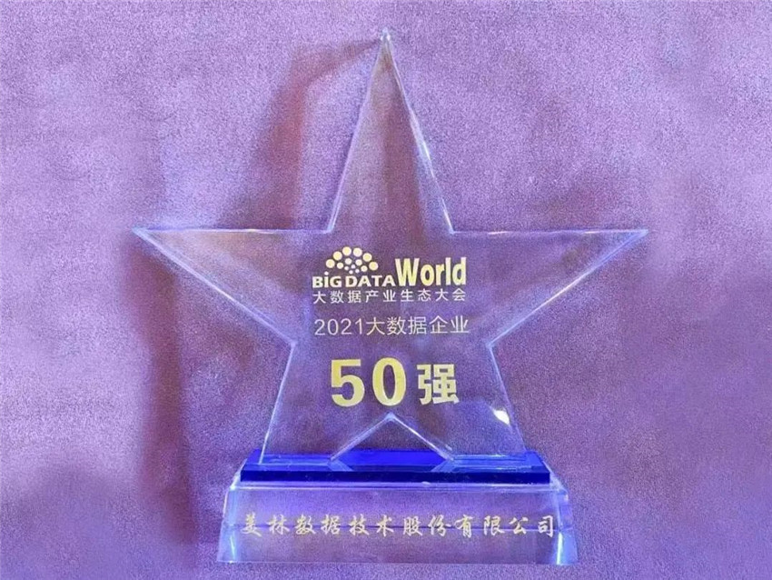 美林?jǐn)?shù)據(jù)榮獲大數(shù)據(jù)企業(yè)50強(qiáng)