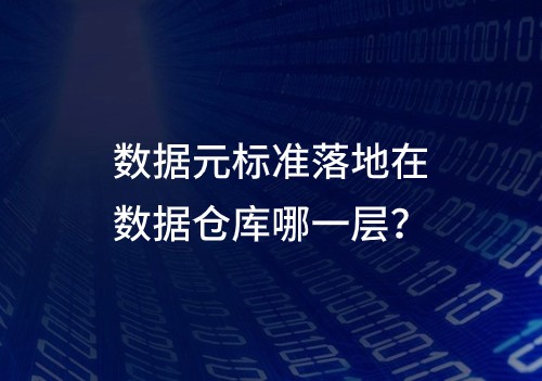 數據標準|數據元標準落地在數據倉庫哪一層？